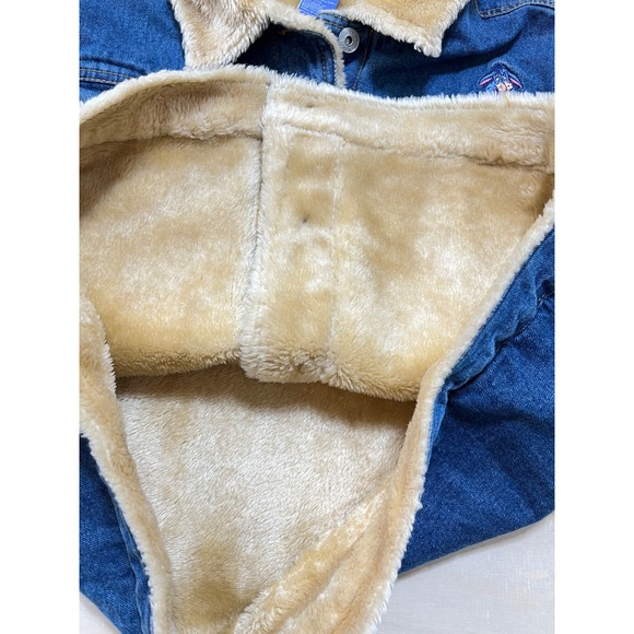 VTG Disney Eeyore True Blue Denim Sherpa Lined Jacket XL - Picture 9 of 9